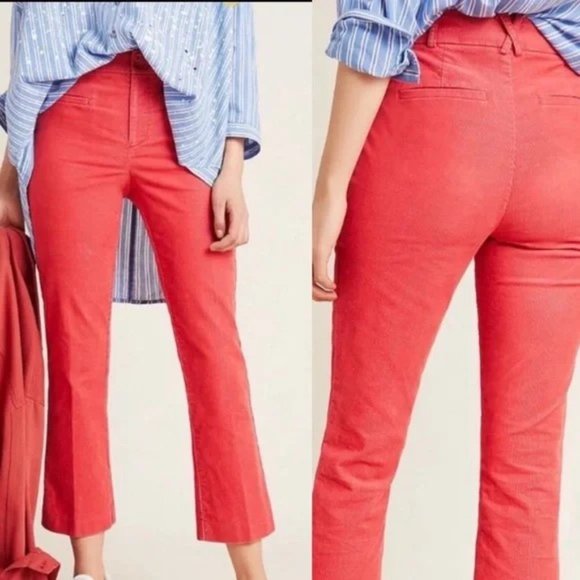 Anthropologie Pants 12 Essential Collection Corduroy Pink/Rose - Picture 1 of 10